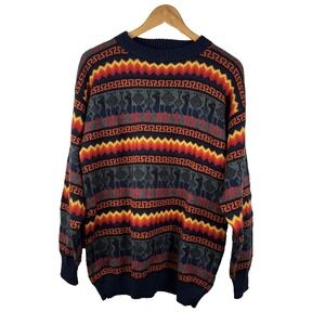 Gamboa Alpaca Wool Sweater Men's L Crewneck Pullover Made in Peru